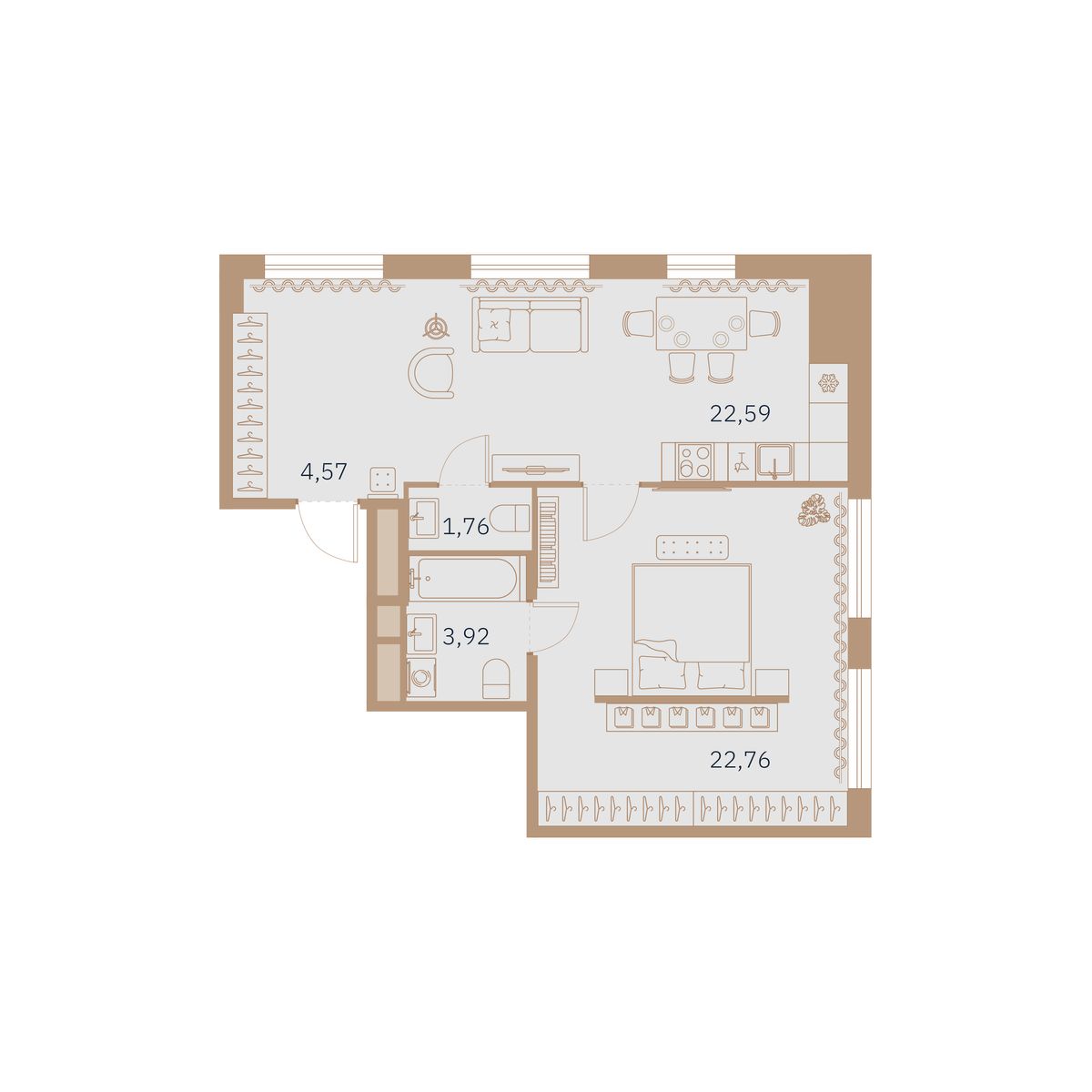 Планировка 1-комн.