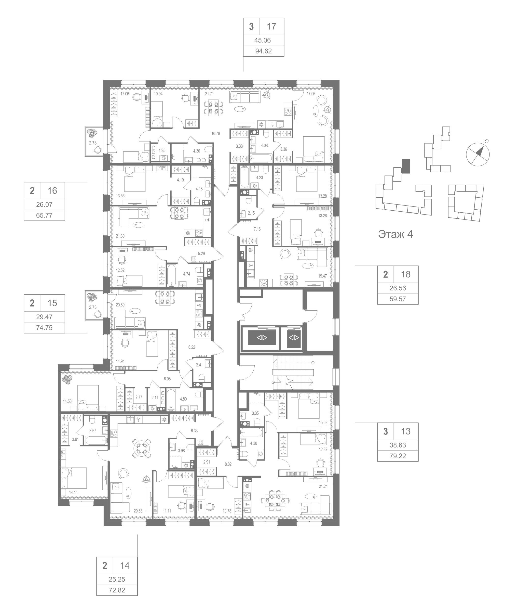 3-комнатная квартира, 94.62 кв.м, Остров Первых Клубный квартал на Неве, изображение-3