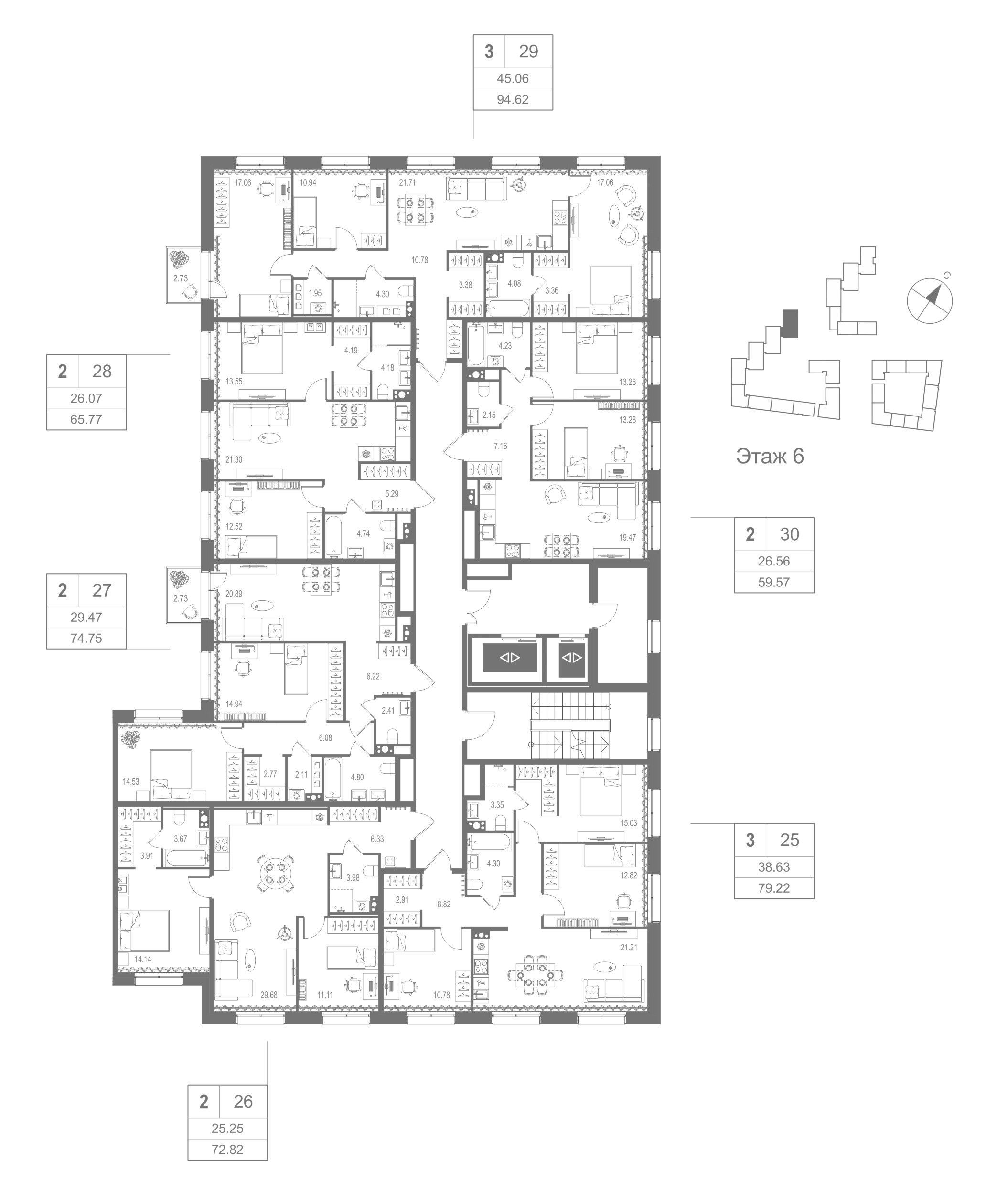 3-комнатная квартира, 94.62 кв.м, Остров Первых Клубный квартал на Неве, изображение-3