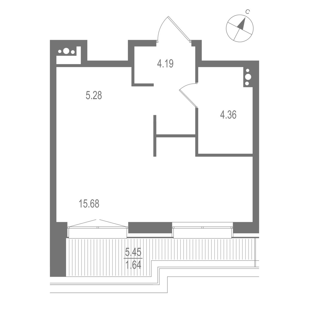 31.15 кв.м, ЖК "Остров Первых" 31.15 кв.м, ЖК "Остров Первых"