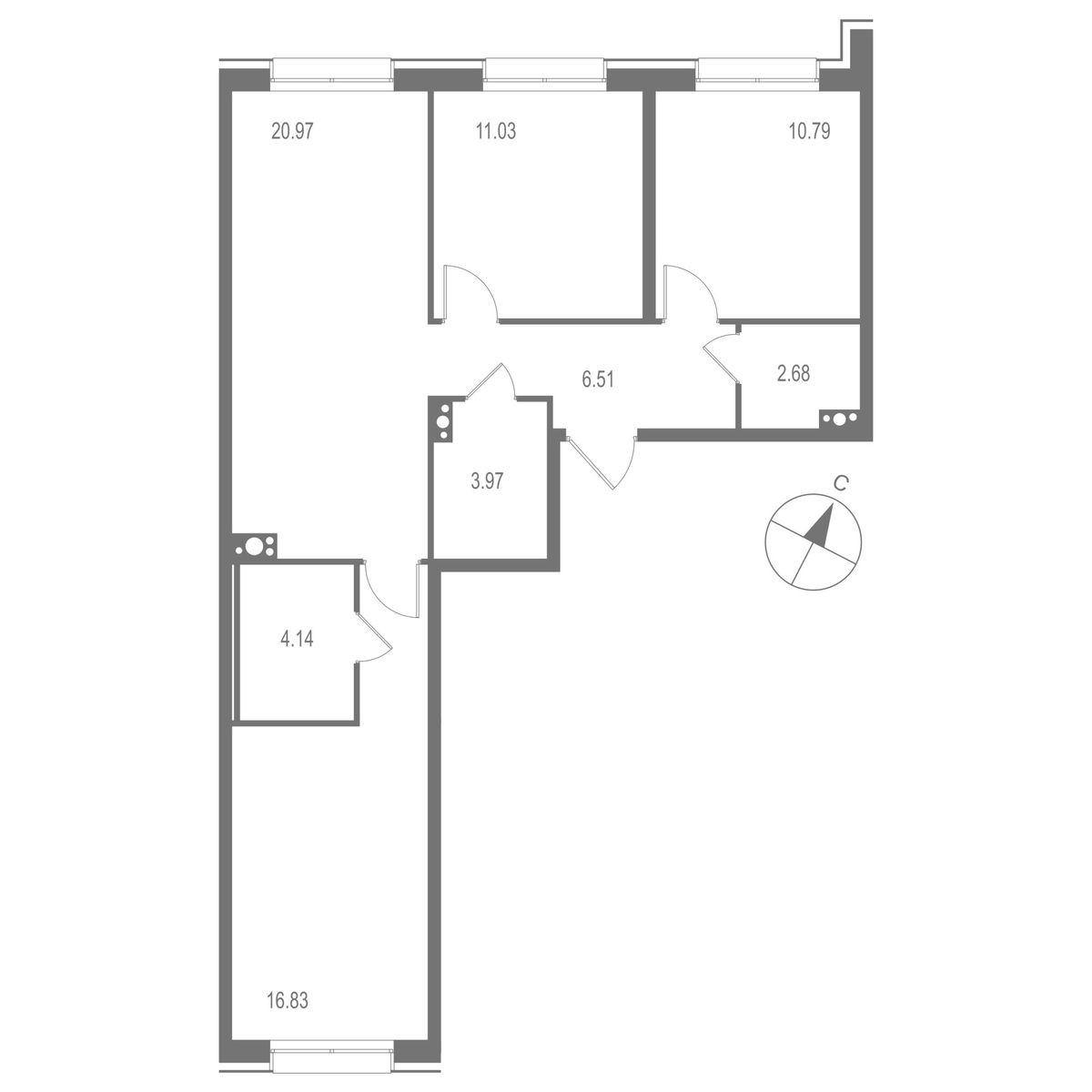 3-комнатная квартира, 76.92 кв.м, ЖК "Остров Первых" 3-комнатная квартира, 76.92 кв.м, ЖК "Остров Первых"