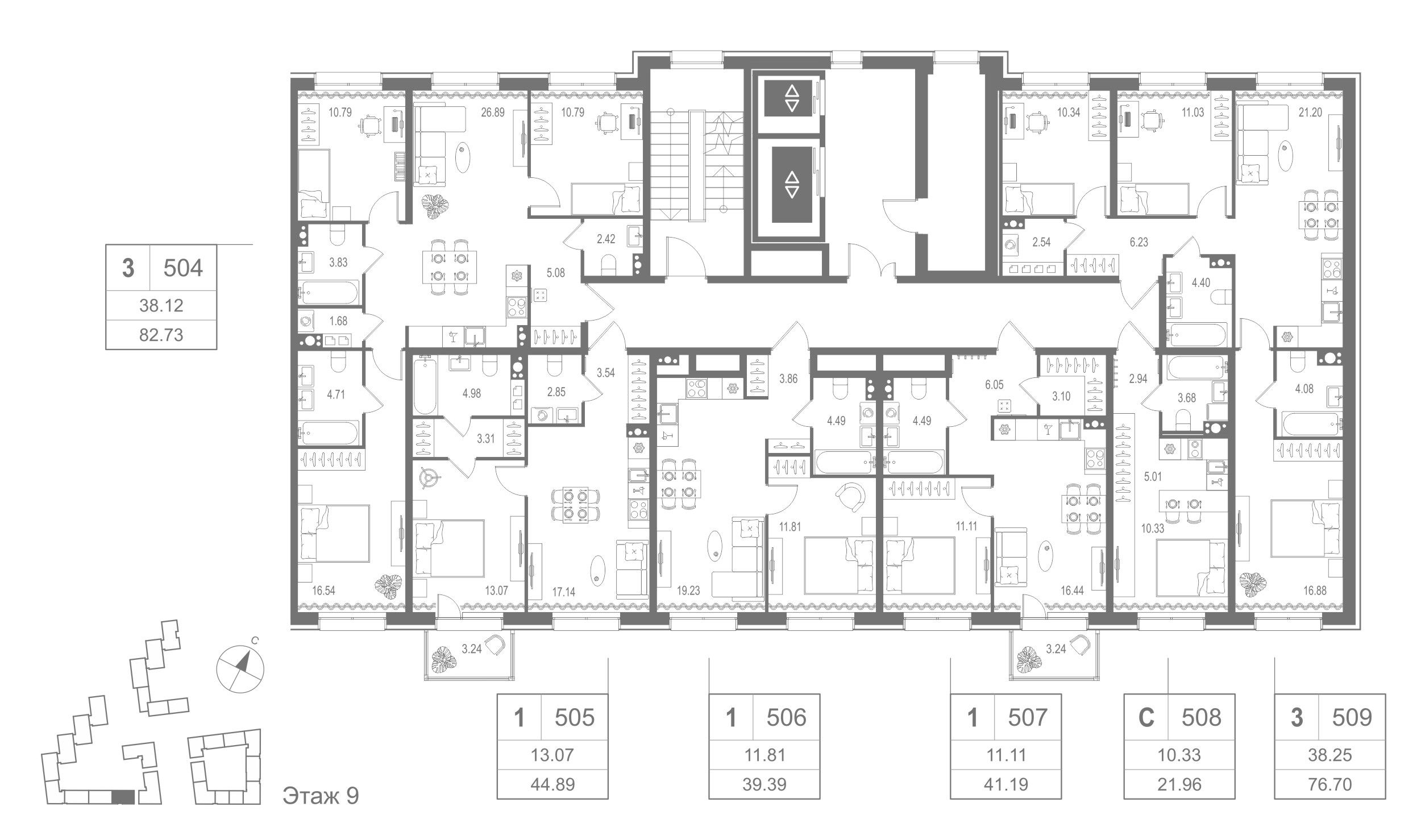 3-комнатная квартира, 76.7 кв.м, Остров Первых Клубный квартал на Неве, изображение-3