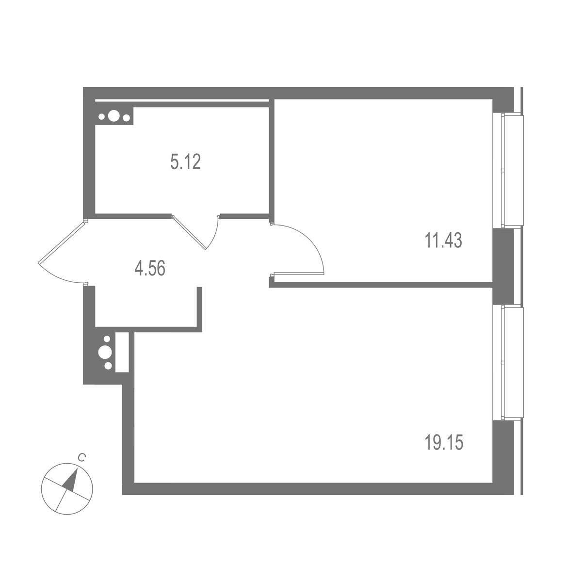 1-комнатная квартира, 40.26 кв.м, ЖК "Остров Первых" 1-комнатная квартира, 40.26 кв.м, ЖК "Остров Первых"