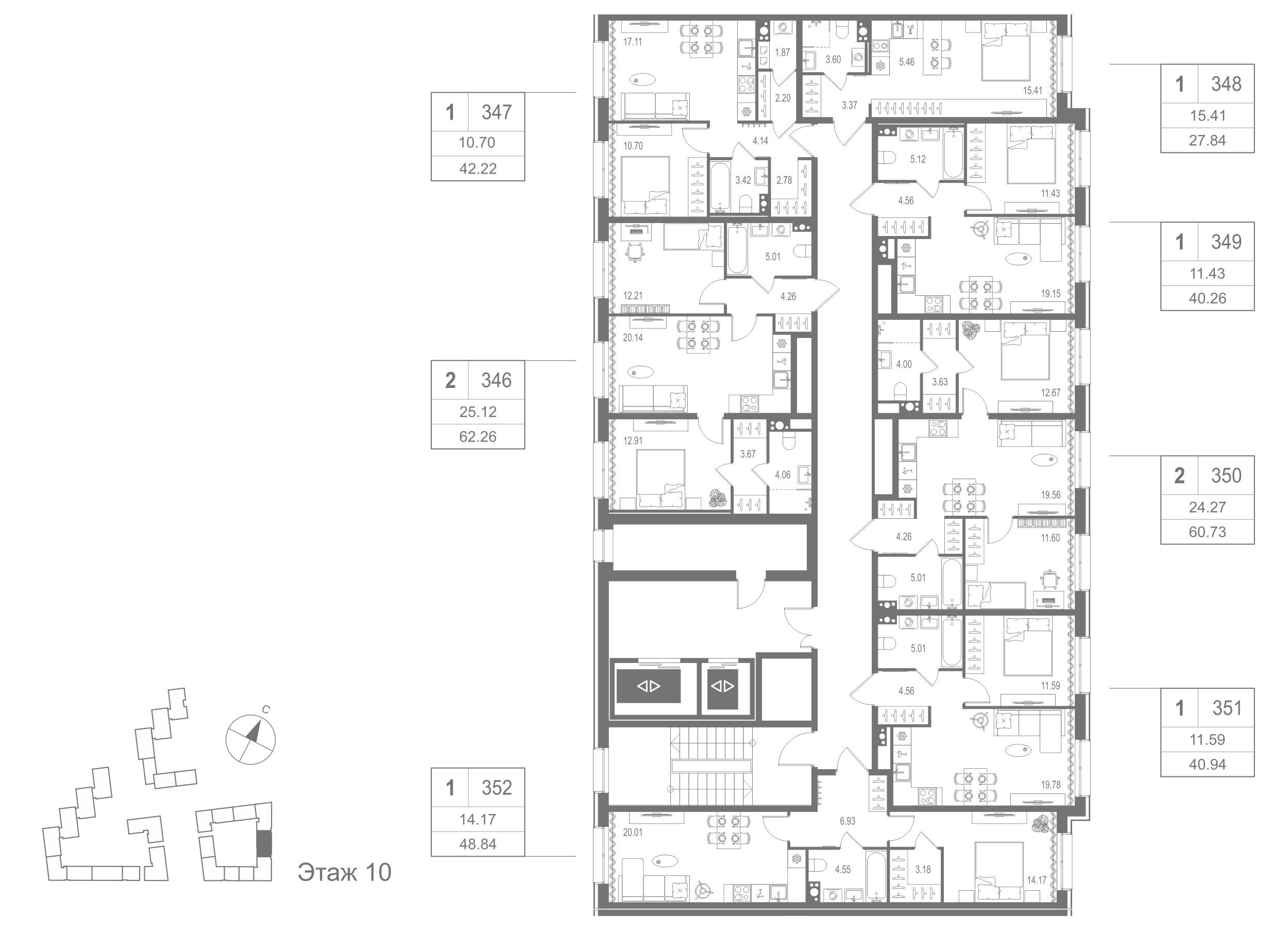2-комнатная квартира, 60.73 кв.м, Остров Первых Клубный квартал на Неве, изображение-3