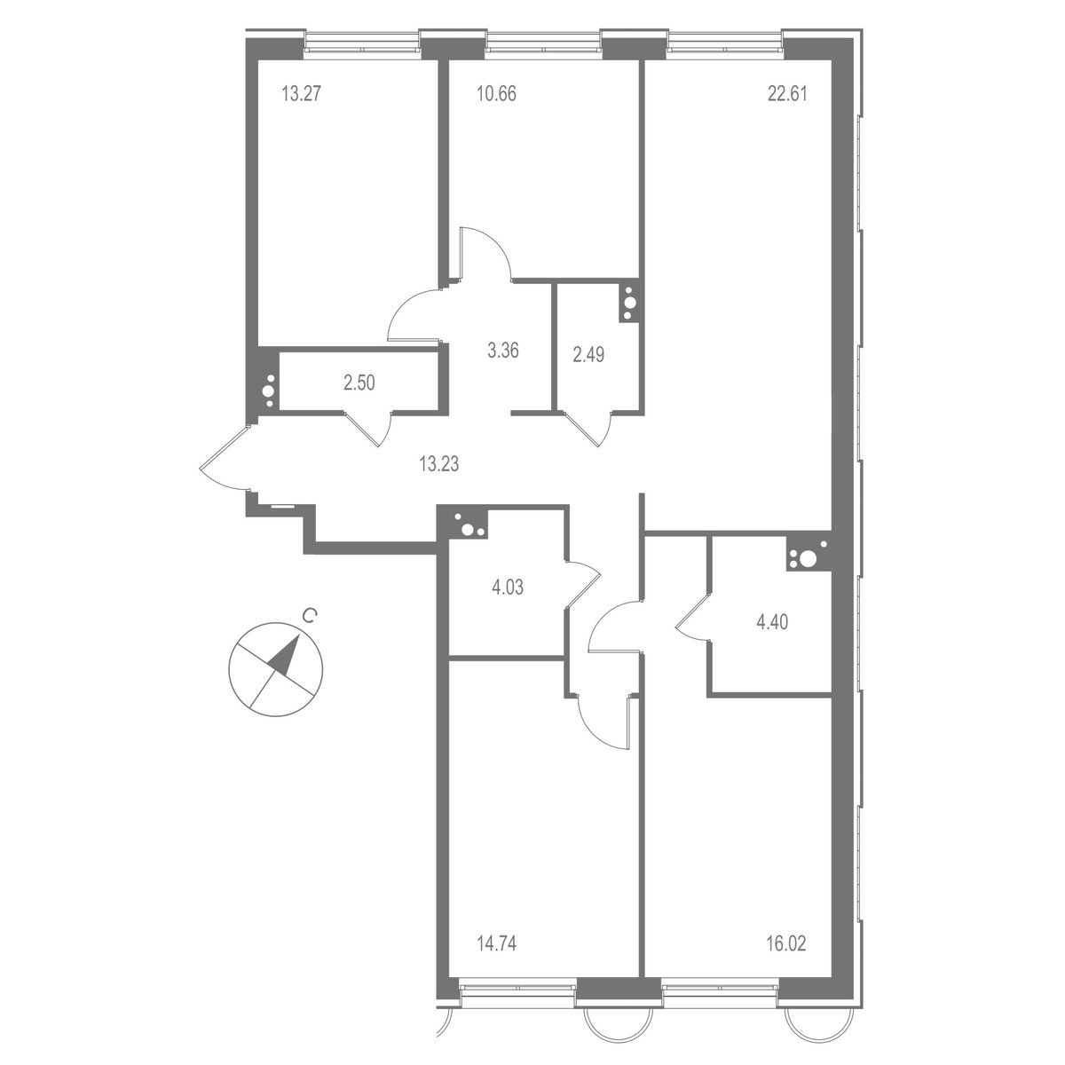 4-комнатная квартира, 107.31 кв.м, ЖК "Остров Первых" 4-комнатная квартира, 107.31 кв.м, ЖК "Остров Первых"