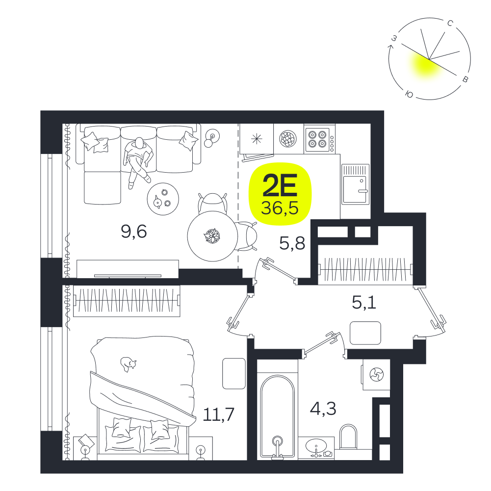 Планировка 2-комн.