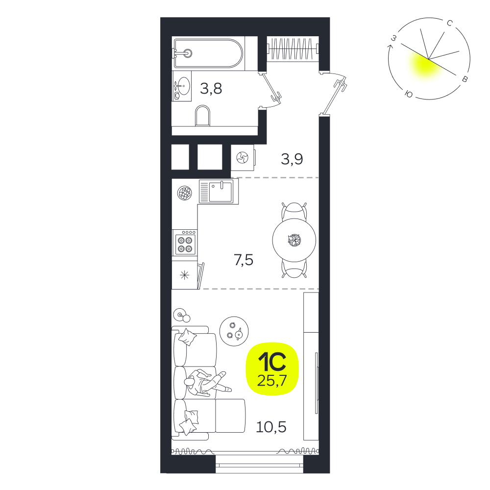 Планировка Студия