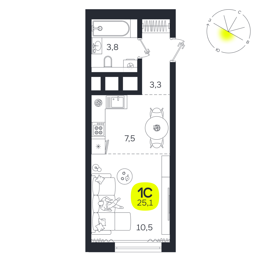 Планировка Студия