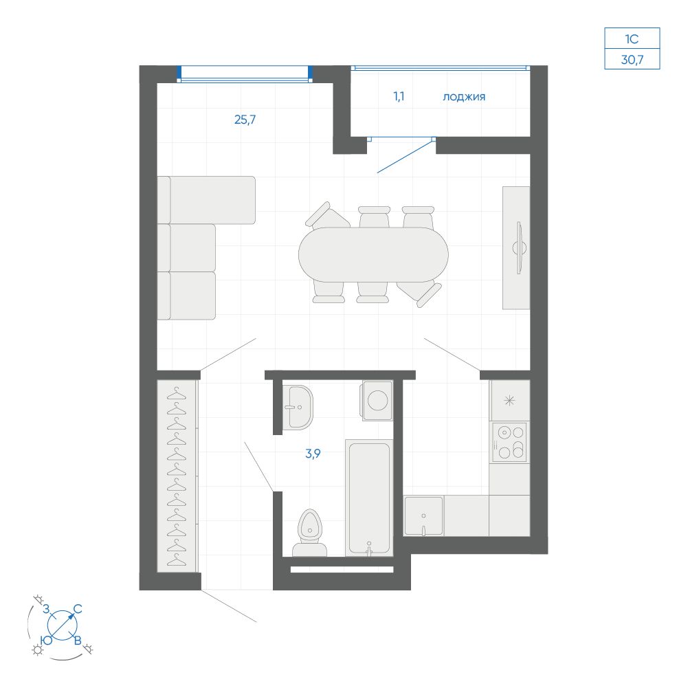 Планировка Студия