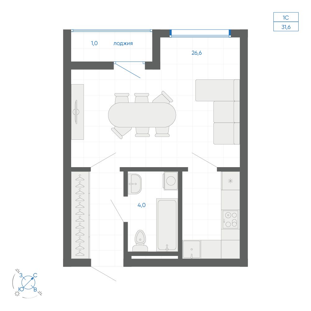 Планировка Студия