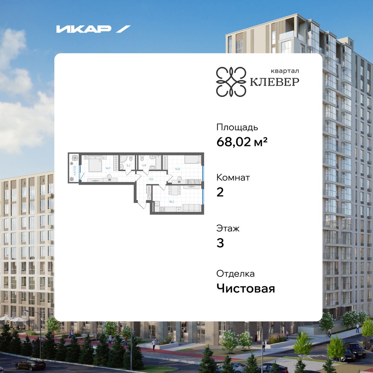 Планировка 2-комн