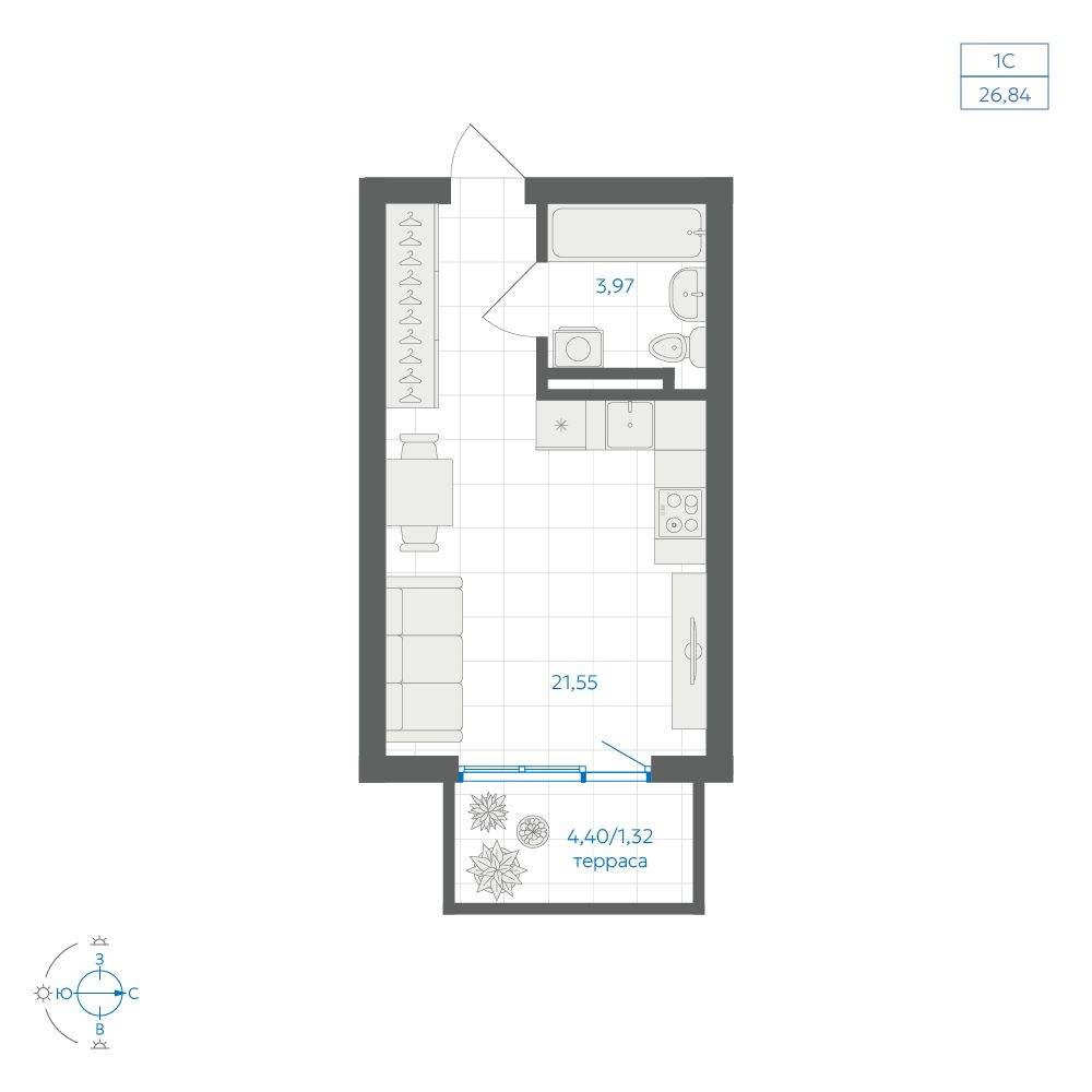 26.84 кв.м, ЖК Новиль, изображение-2