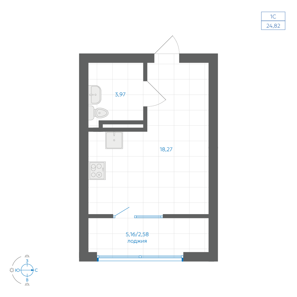 22.24 кв.м, ЖК Новиль