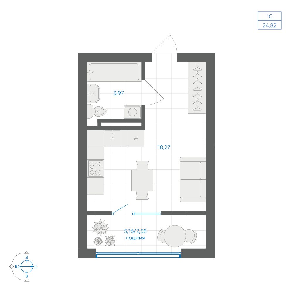 22.24 кв.м, ЖК Новиль, изображение-2