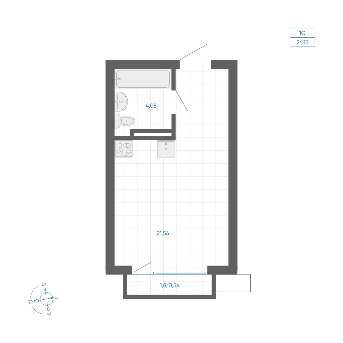 26.15 кв.м, квартал «НОВИЛЬ» 26.15 кв.м, квартал «НОВИЛЬ»