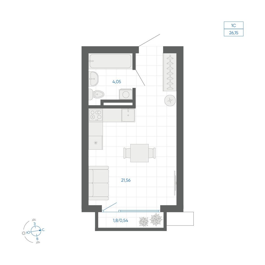 26.15 кв.м, ЖК Новиль, изображение-2