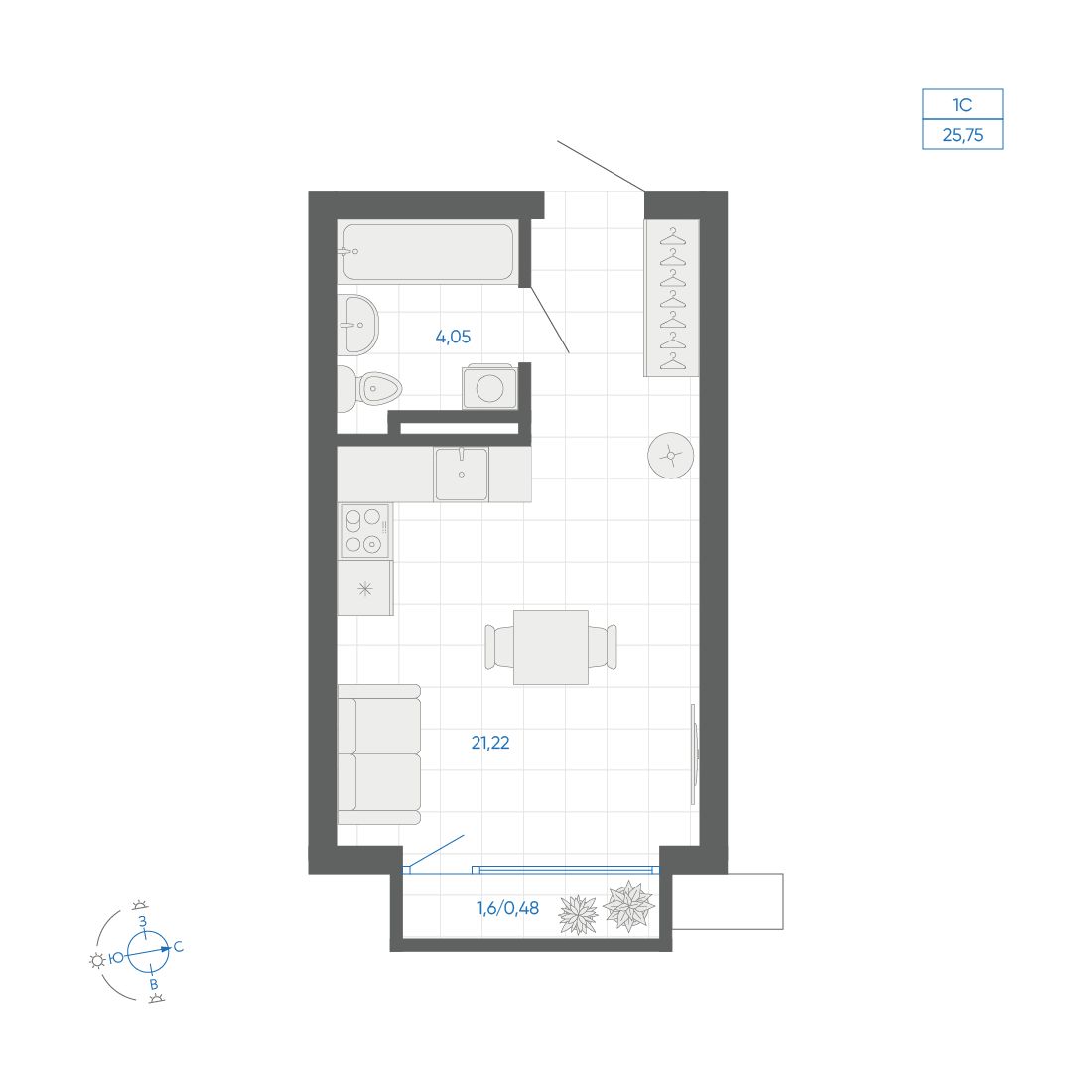 25.75 кв.м, ЖК Новиль, изображение-2
