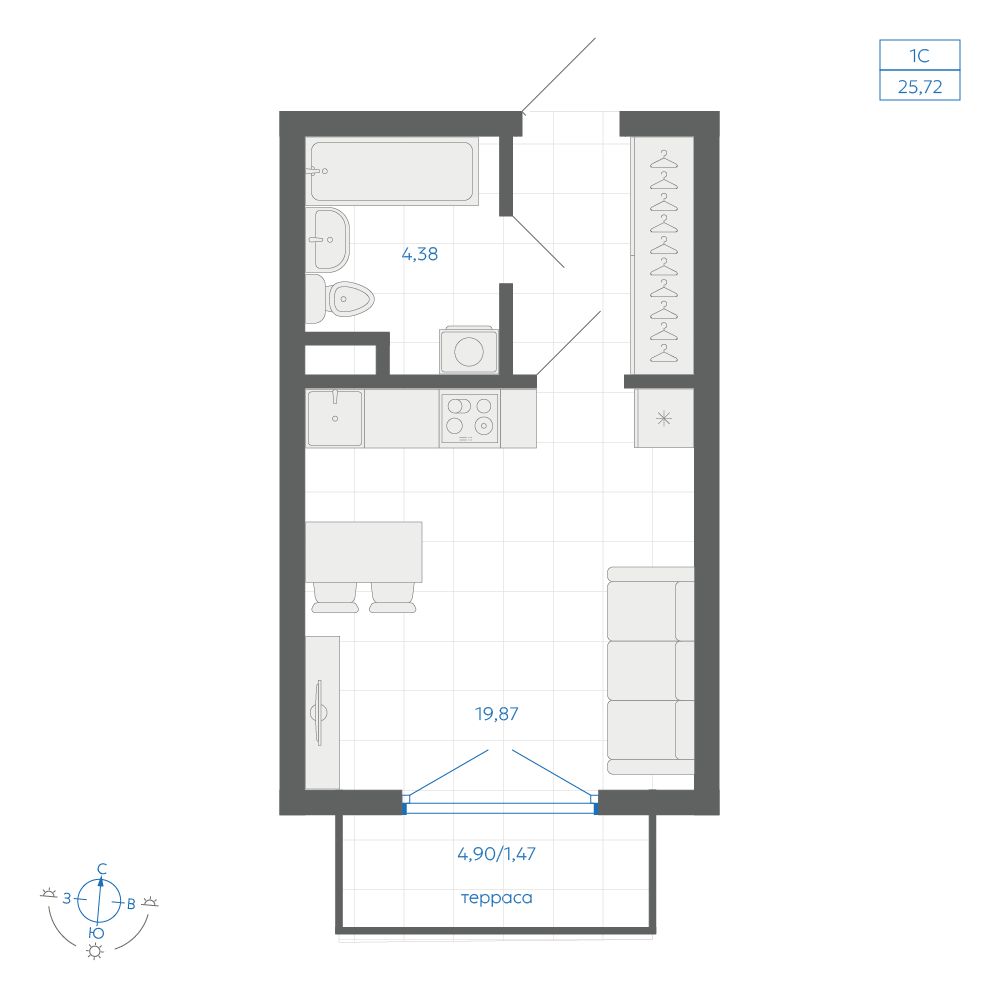 Планировка Студия