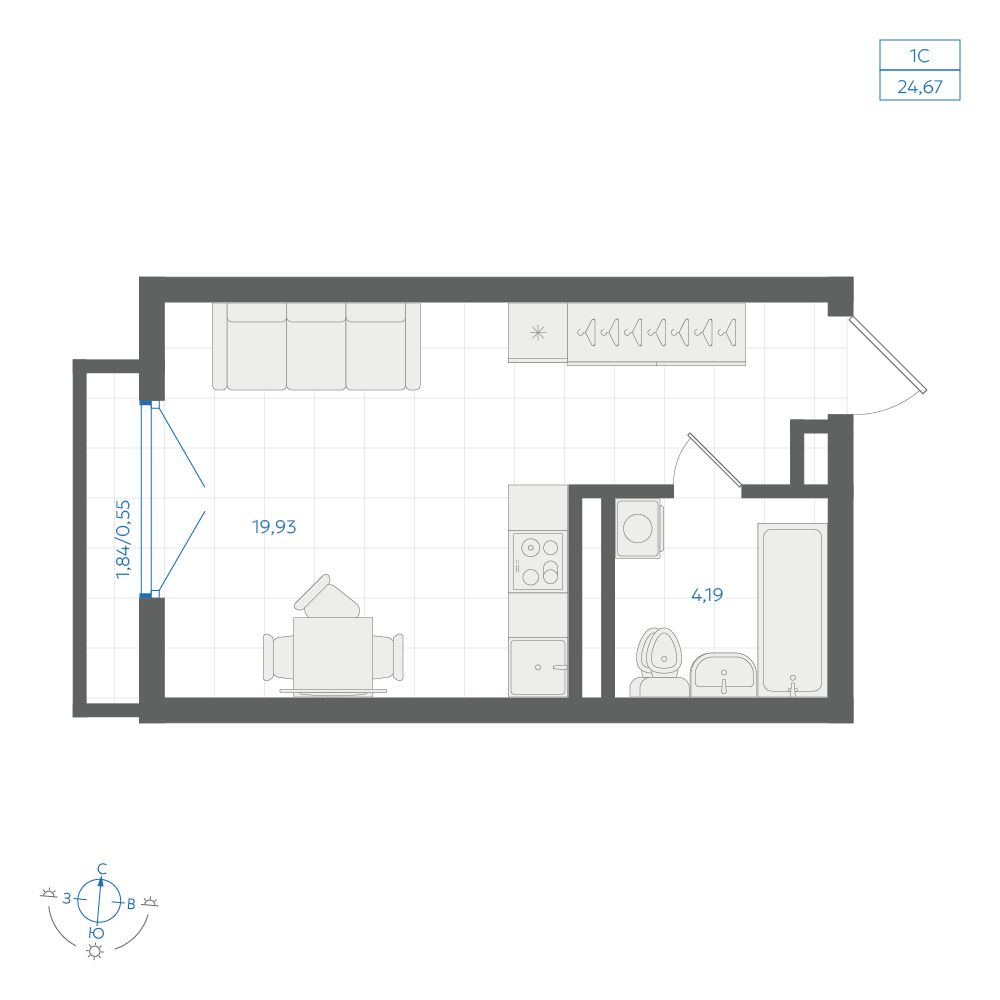 Планировка Студия