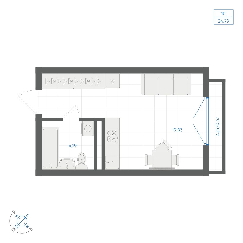 Планировка Студия