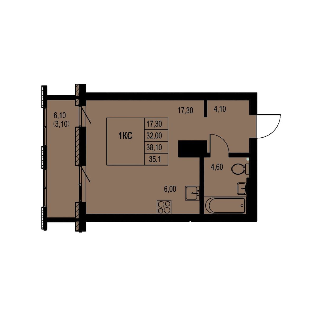 Планировка Студия