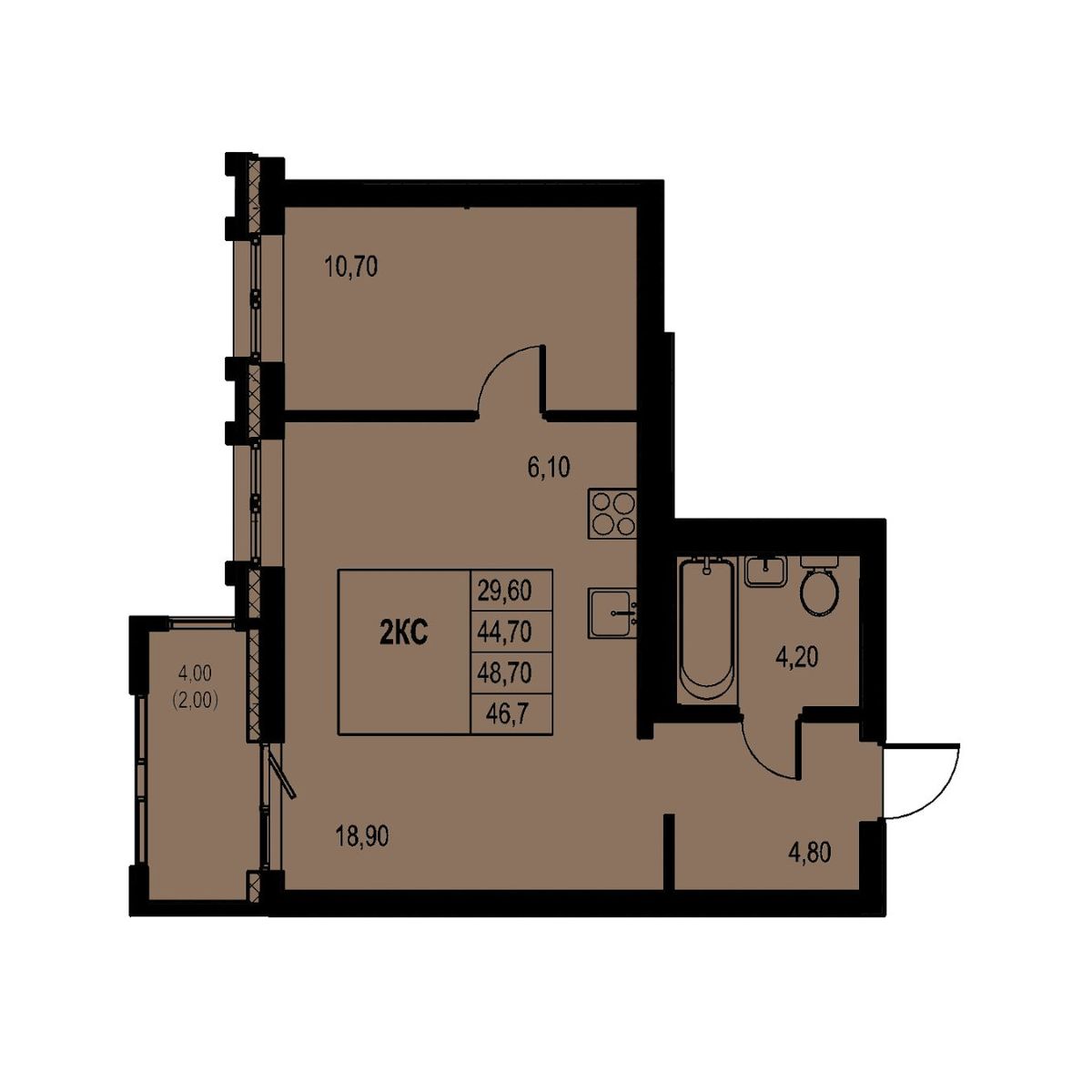 Планировка 2-комн.