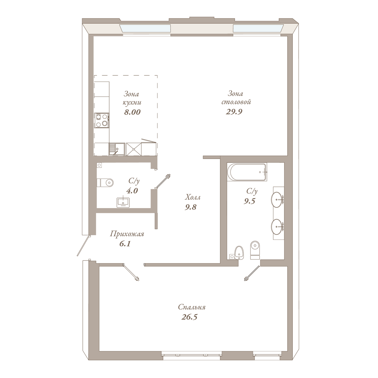 Планировка 1-комн.