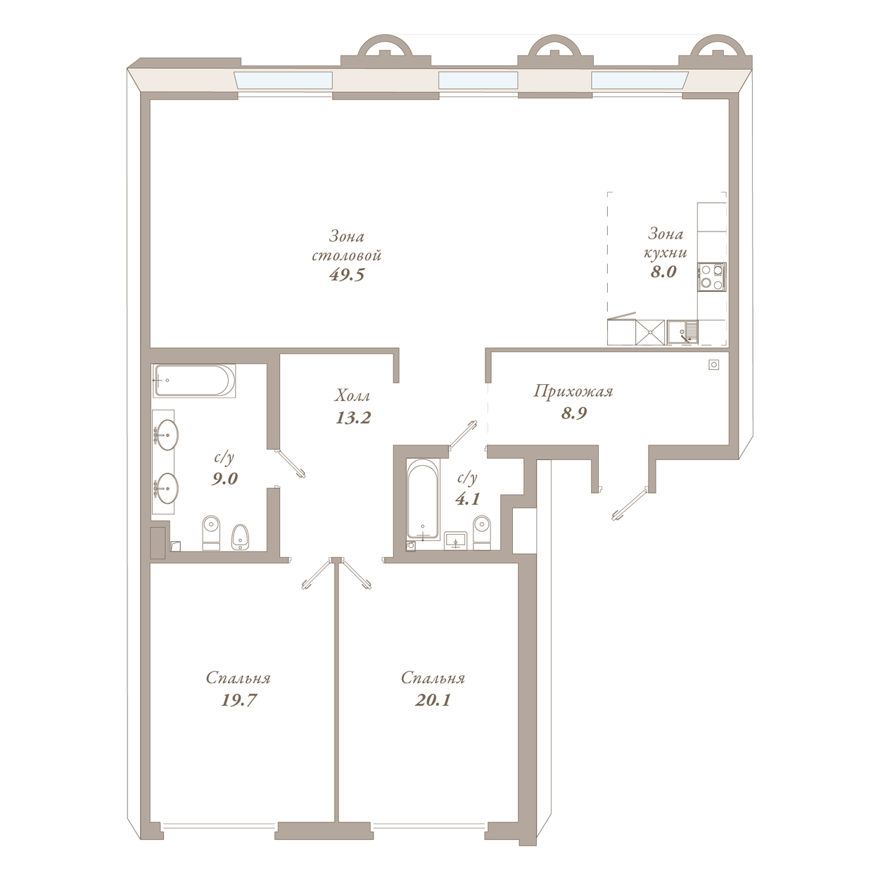 Планировка 2-комн.