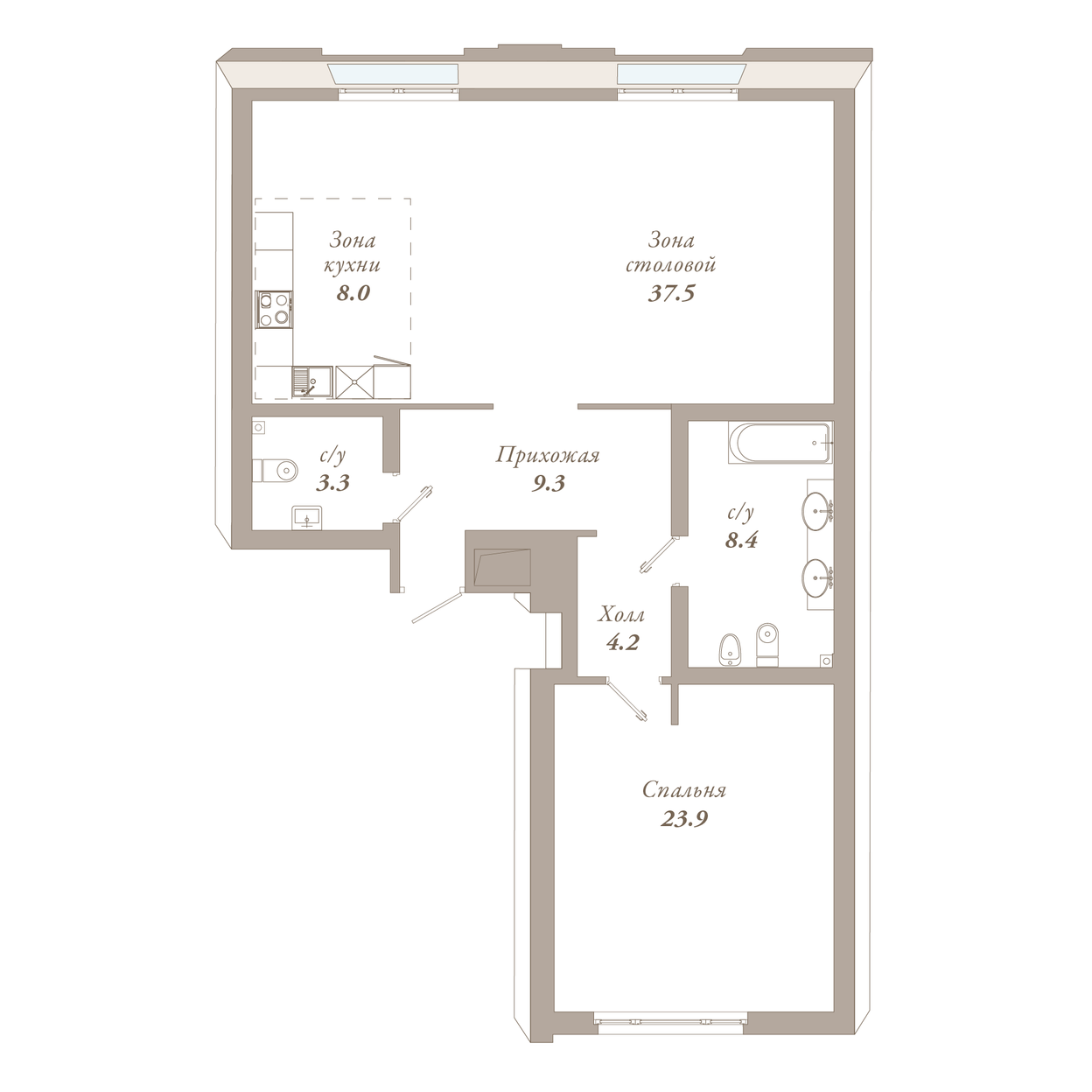 Планировка 1-комн.