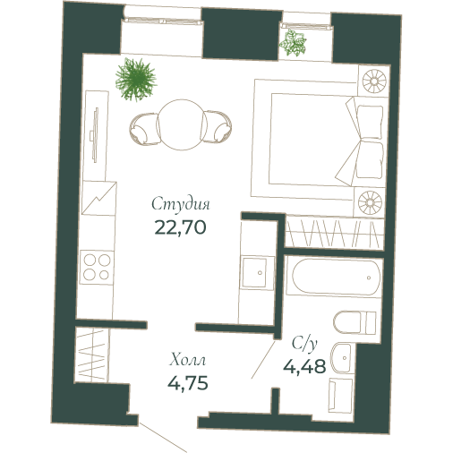 Планировка Студия
