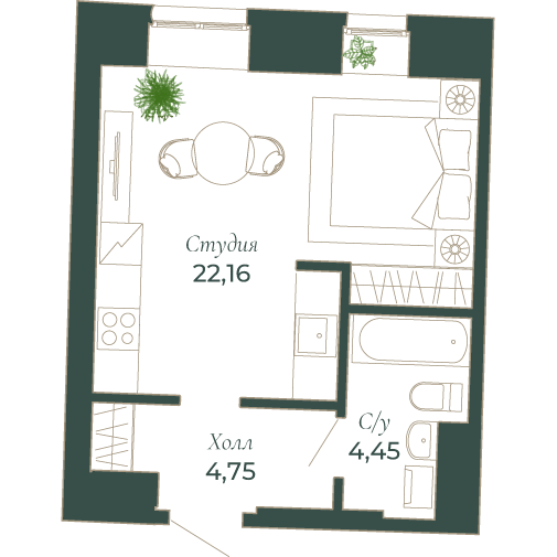 Планировка Студия