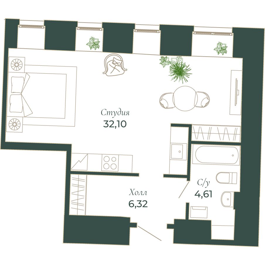Планировка Студия
