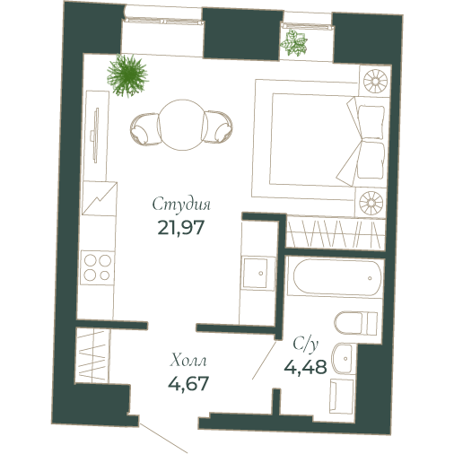 Планировка Студия