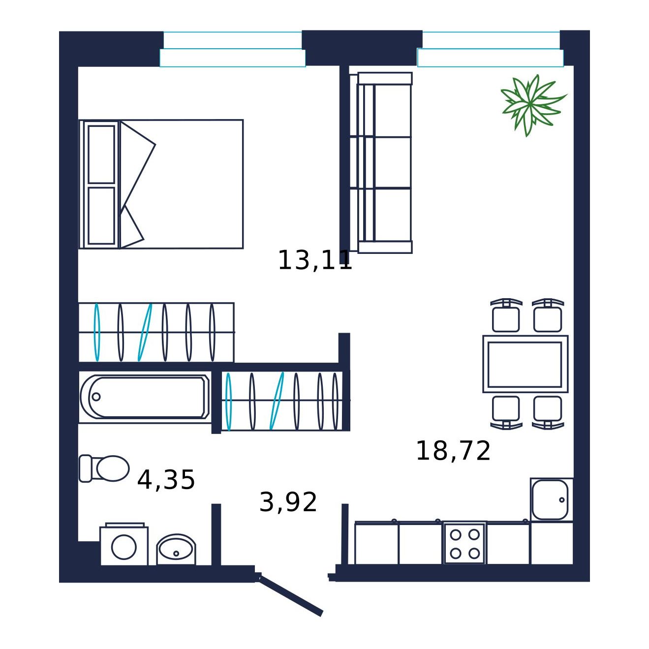 Планировка 1-комн.