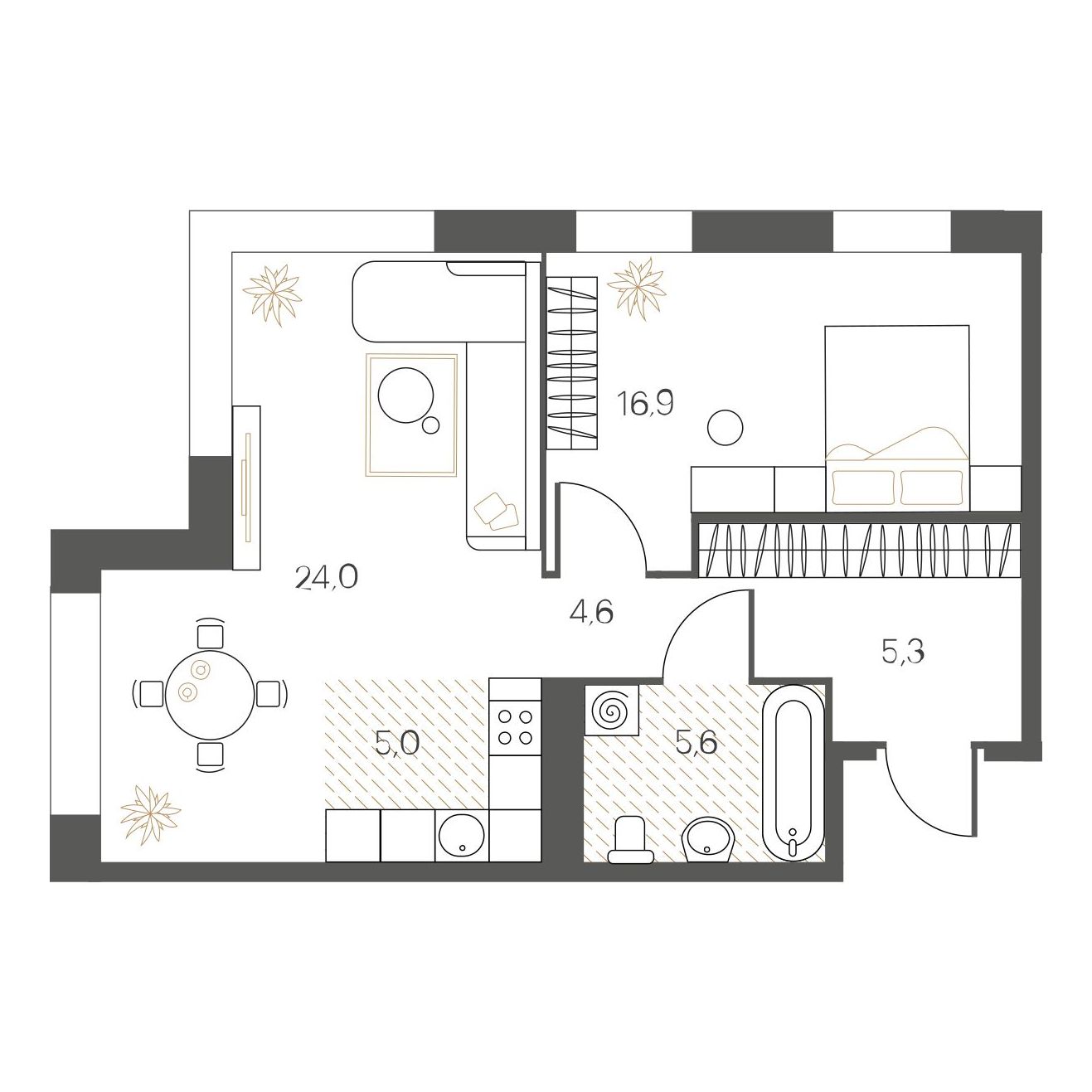 Планировка 1-комн.
