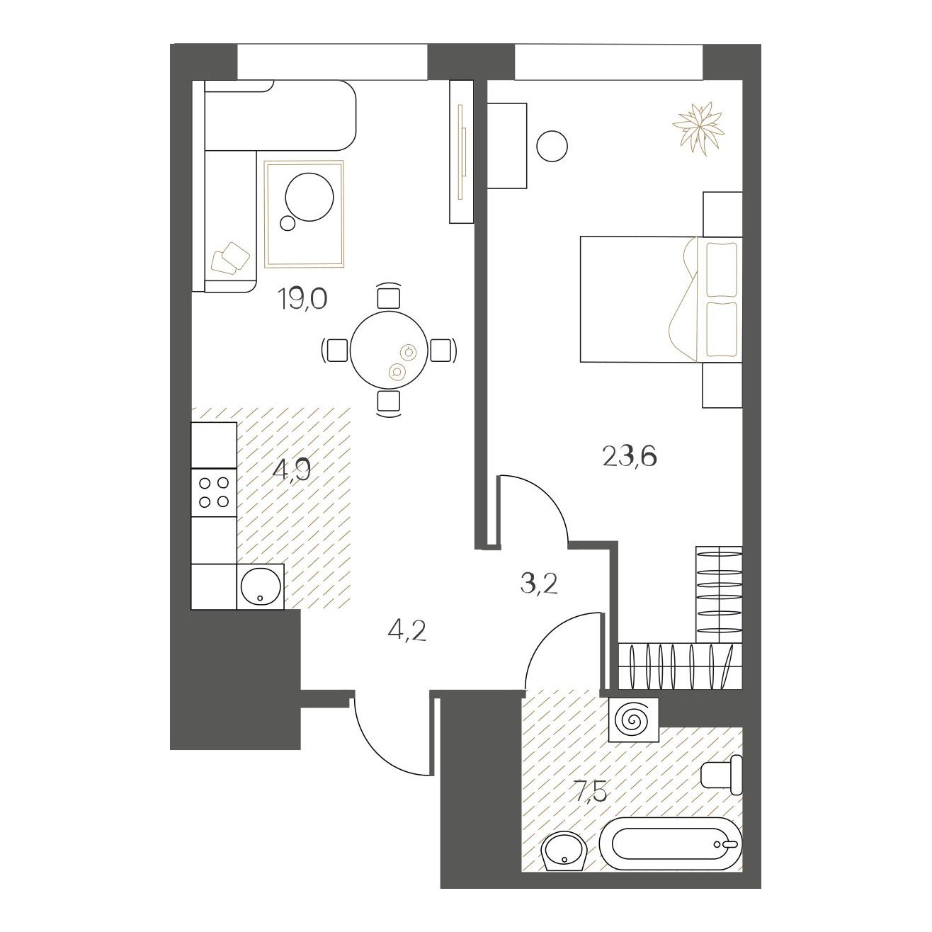 Планировка 1-комн.