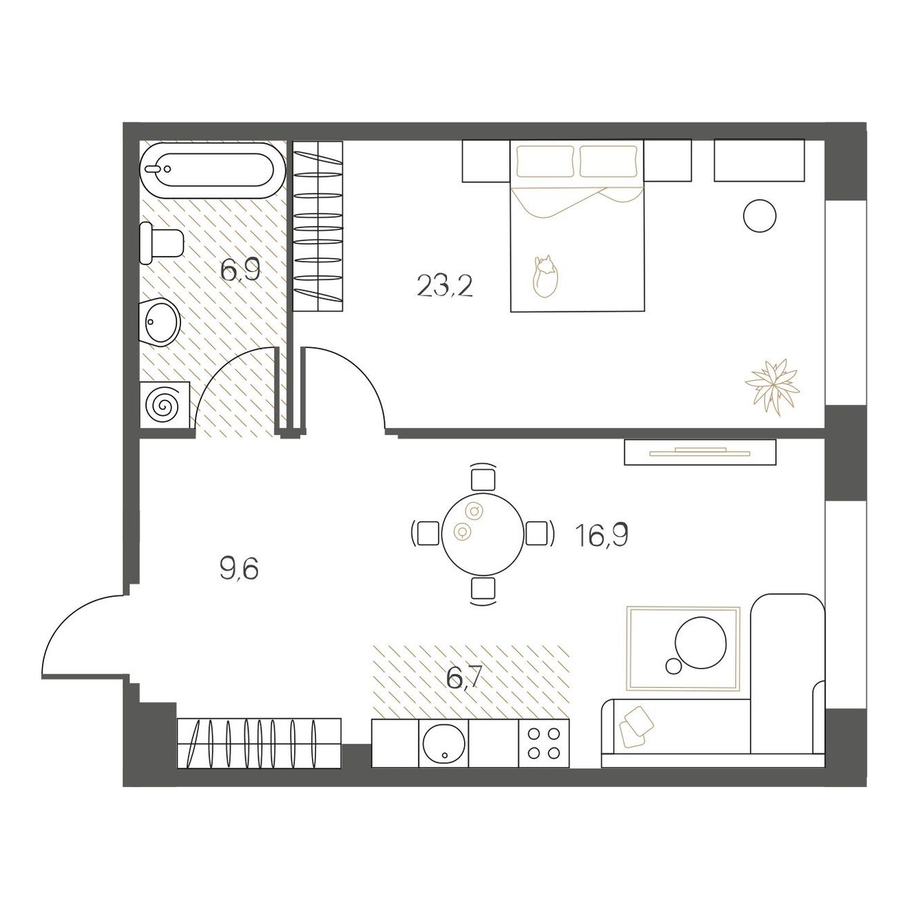 Планировка 1-комн.