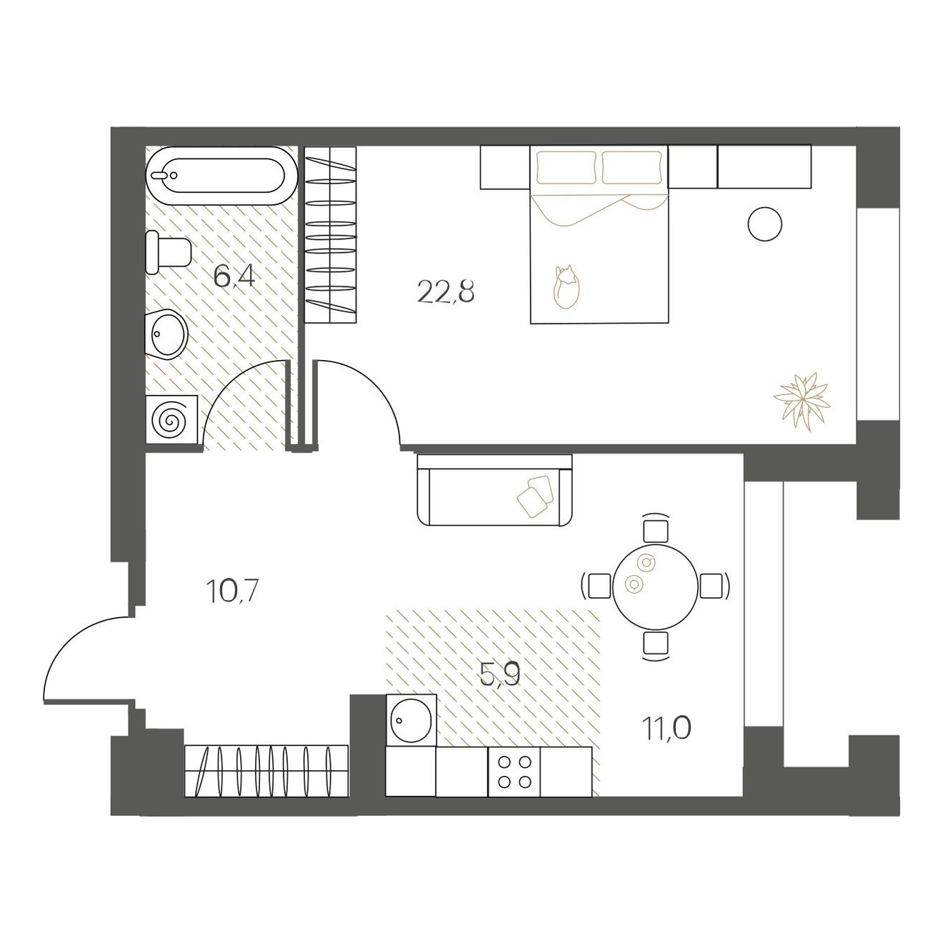 Планировка 1-комн.