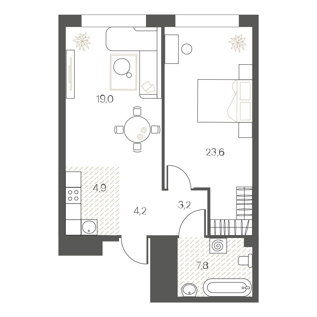 Планировка 1-комн.