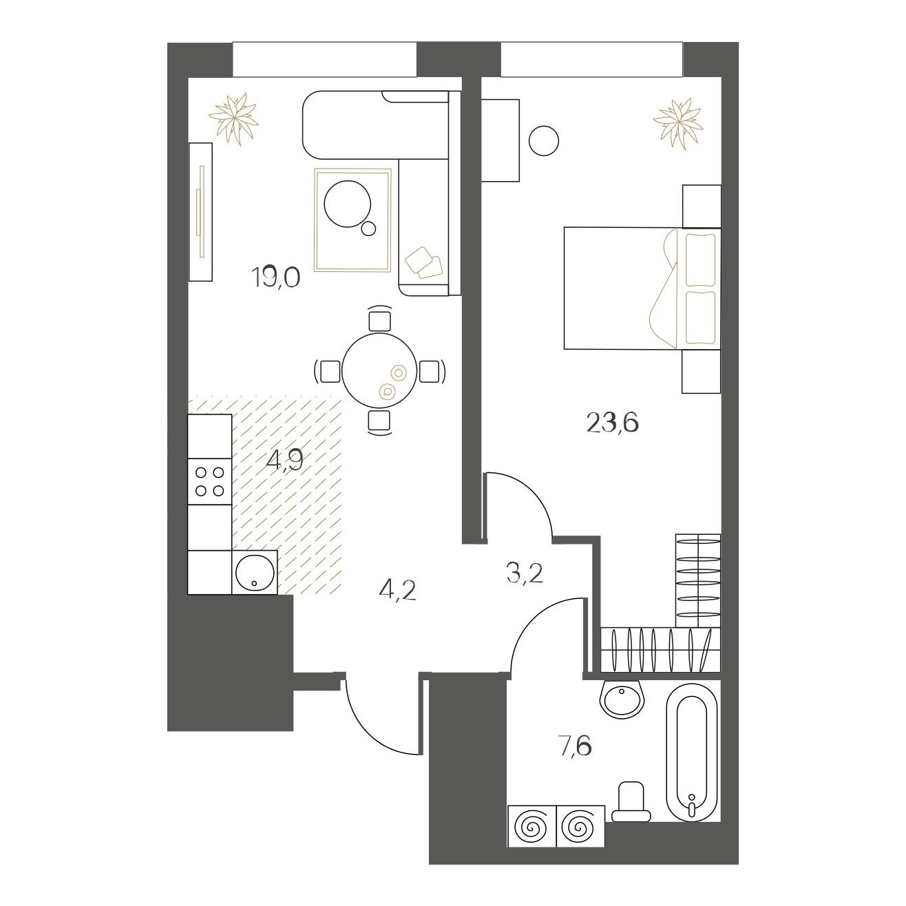 Планировка 1-комн.