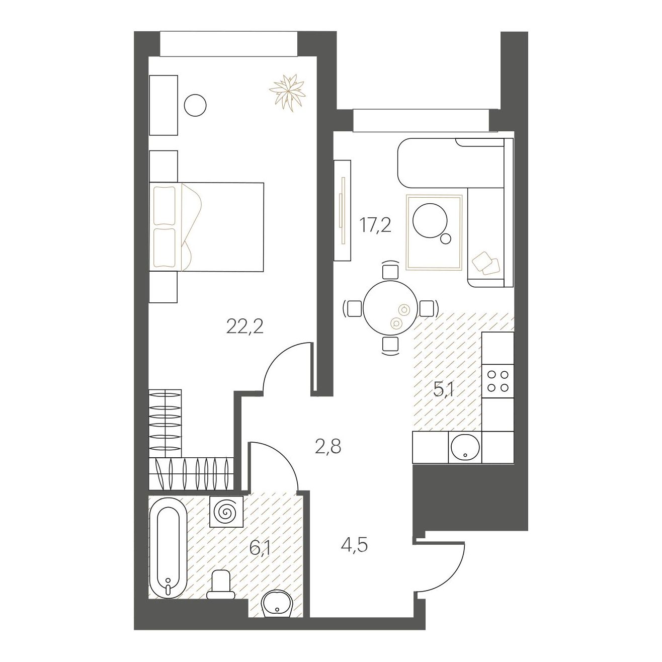 Планировка 1-комн.