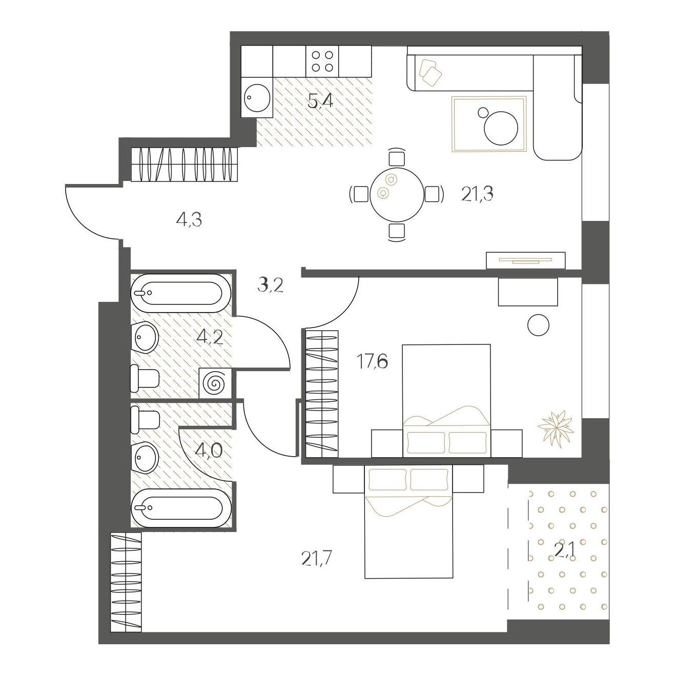 Планировка 2-комн.