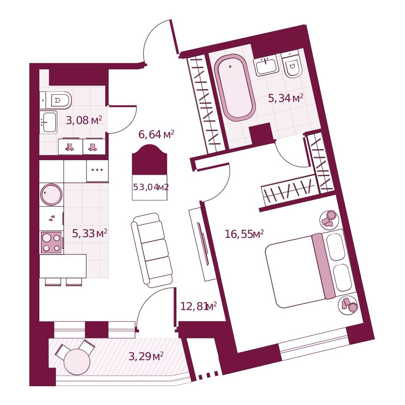 Планировка 1-комн.