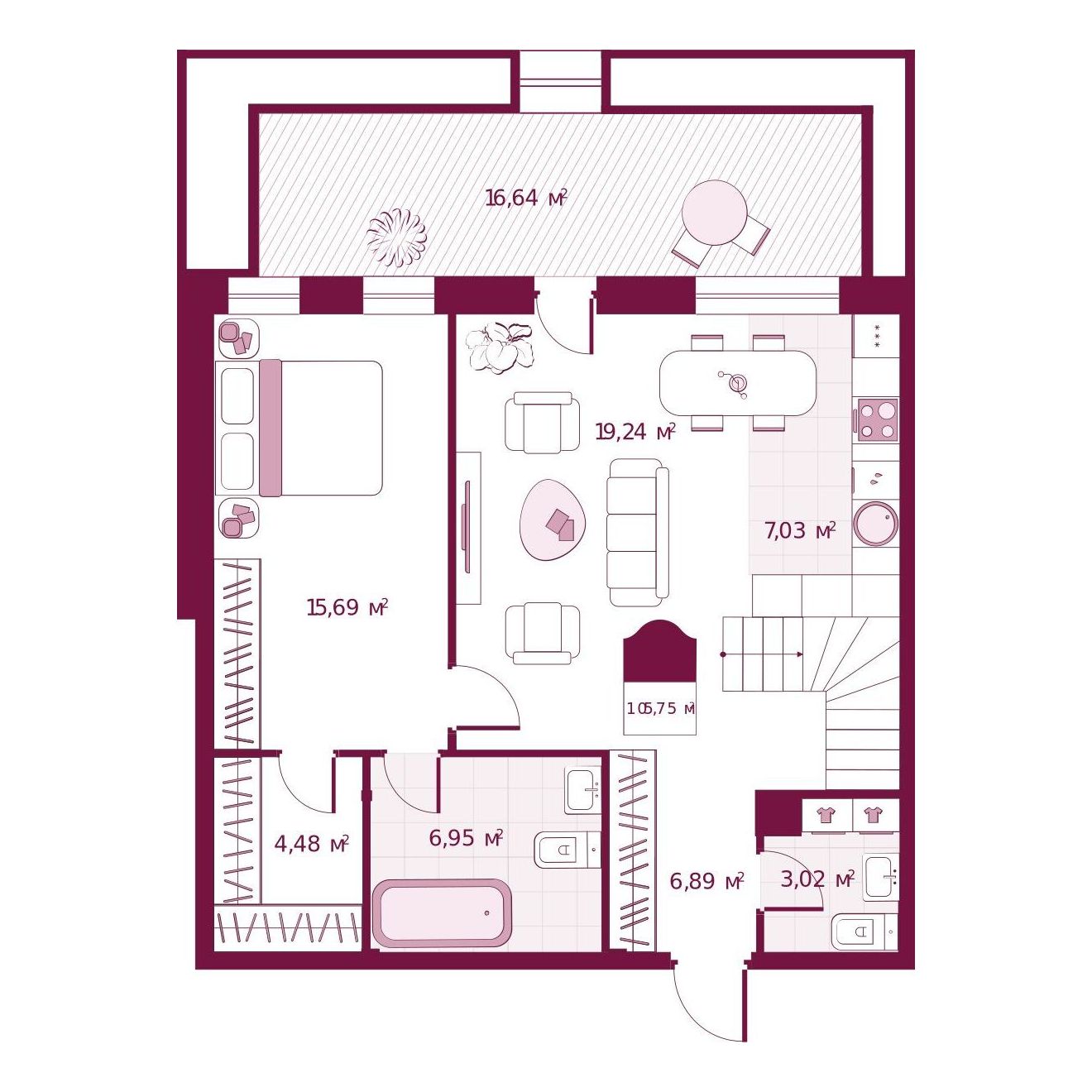 Планировка 1-комн.