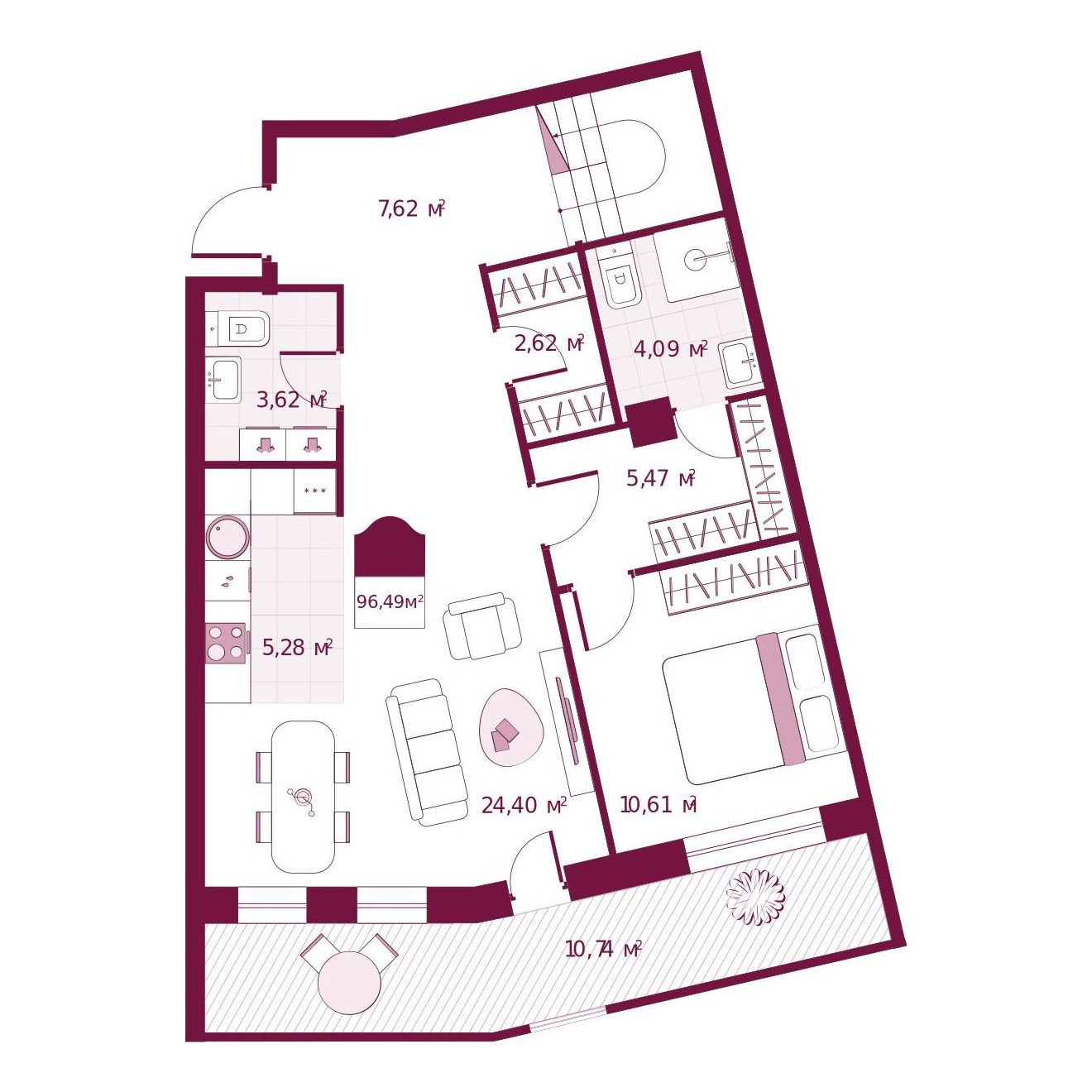 Планировка 1-комн.