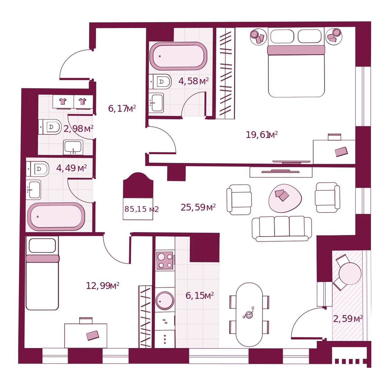 Планировка 2-комн.