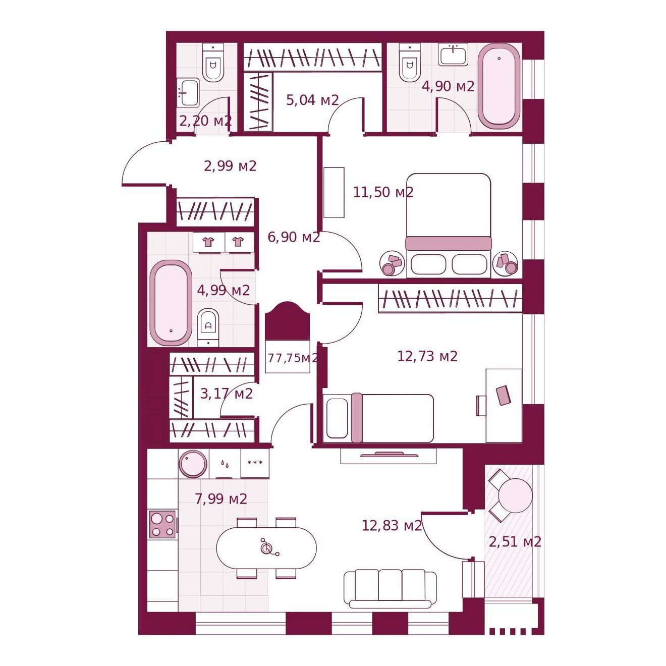 Планировка 2-комн.