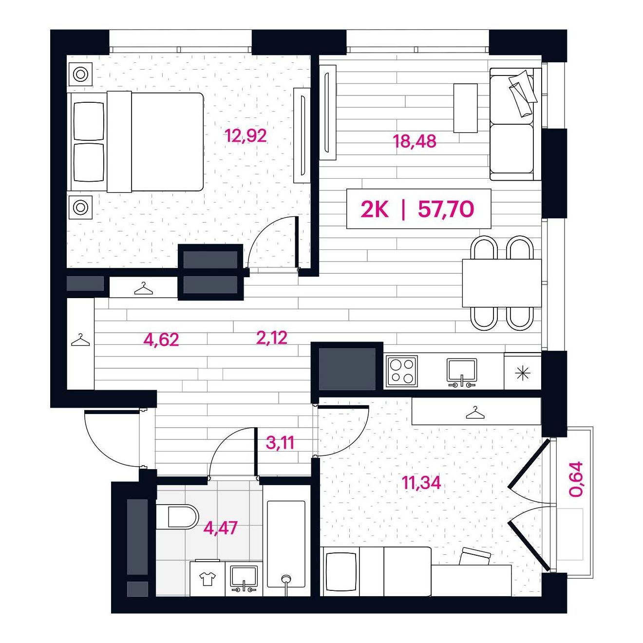 Планировка 2-комн.