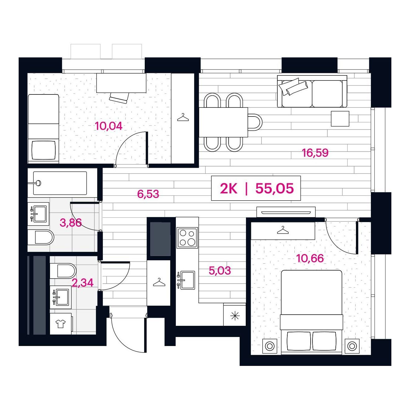 Планировка 2-комн.