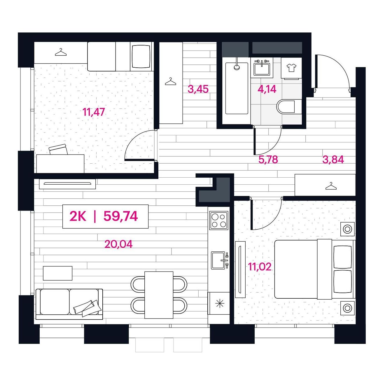 Планировка 2-комн.